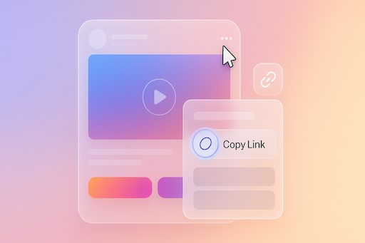 Step 1: Copy Instagram URL - Screenshot showing Instagram post menu with copy link option highlighted